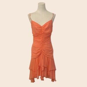 Vintage Peach / Light Orange ABS by Allen Schwartz Jellyfish Hem Dress Size 6